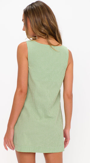 Everly Mini Dress | Field Green Gingham