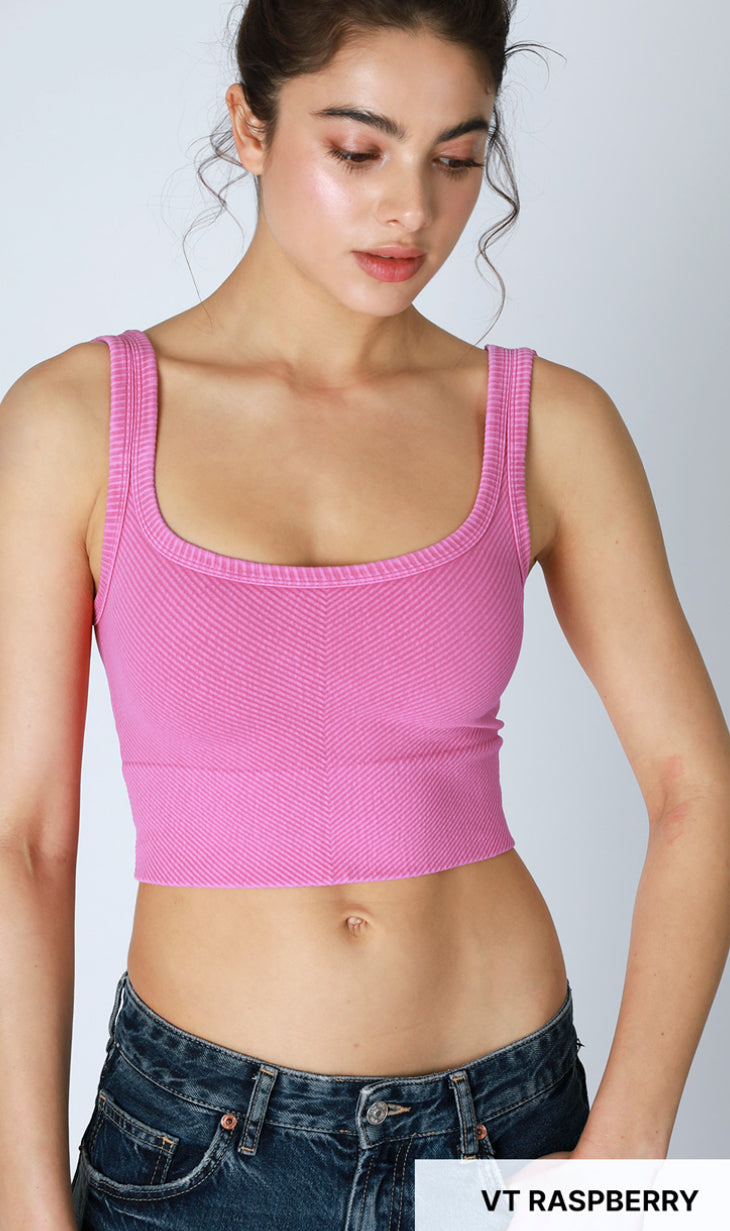 Vintage Chevron Crop Top | Vintage Raspberry