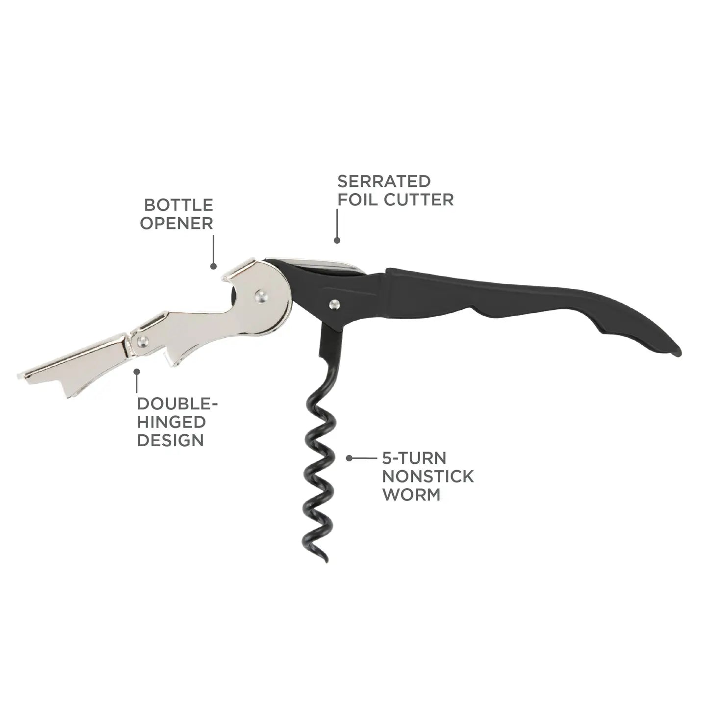 True Tap Soft-Touch Double-Hinged Corkscrews | Pink