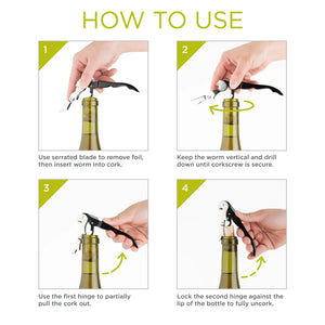 True Tap Soft-Touch Double-Hinged Corkscrews | Blue