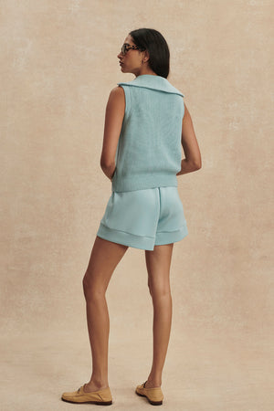 Clifford Half Zip Knit | Porcelain Blue