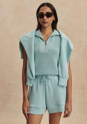 Clifford Half Zip Knit | Porcelain Blue