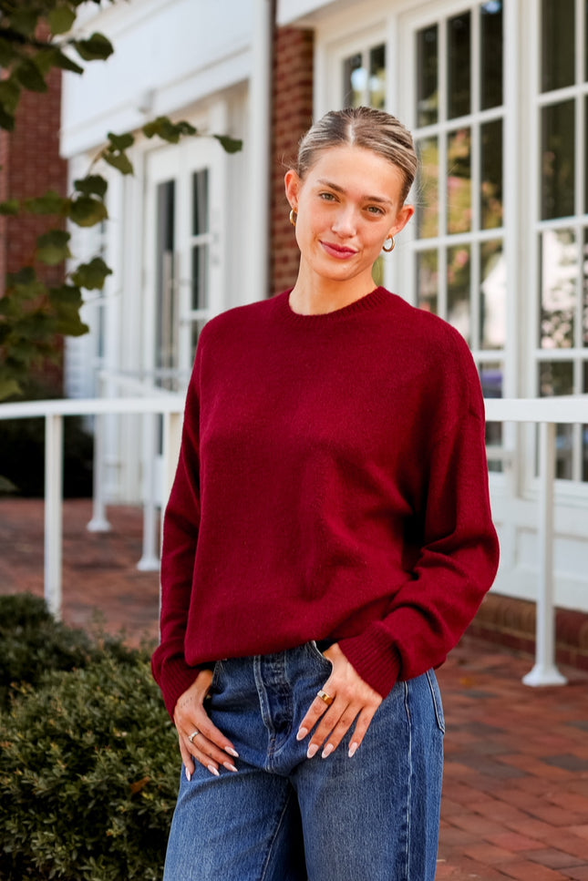 Feel Good Sweater | Maroon Knit