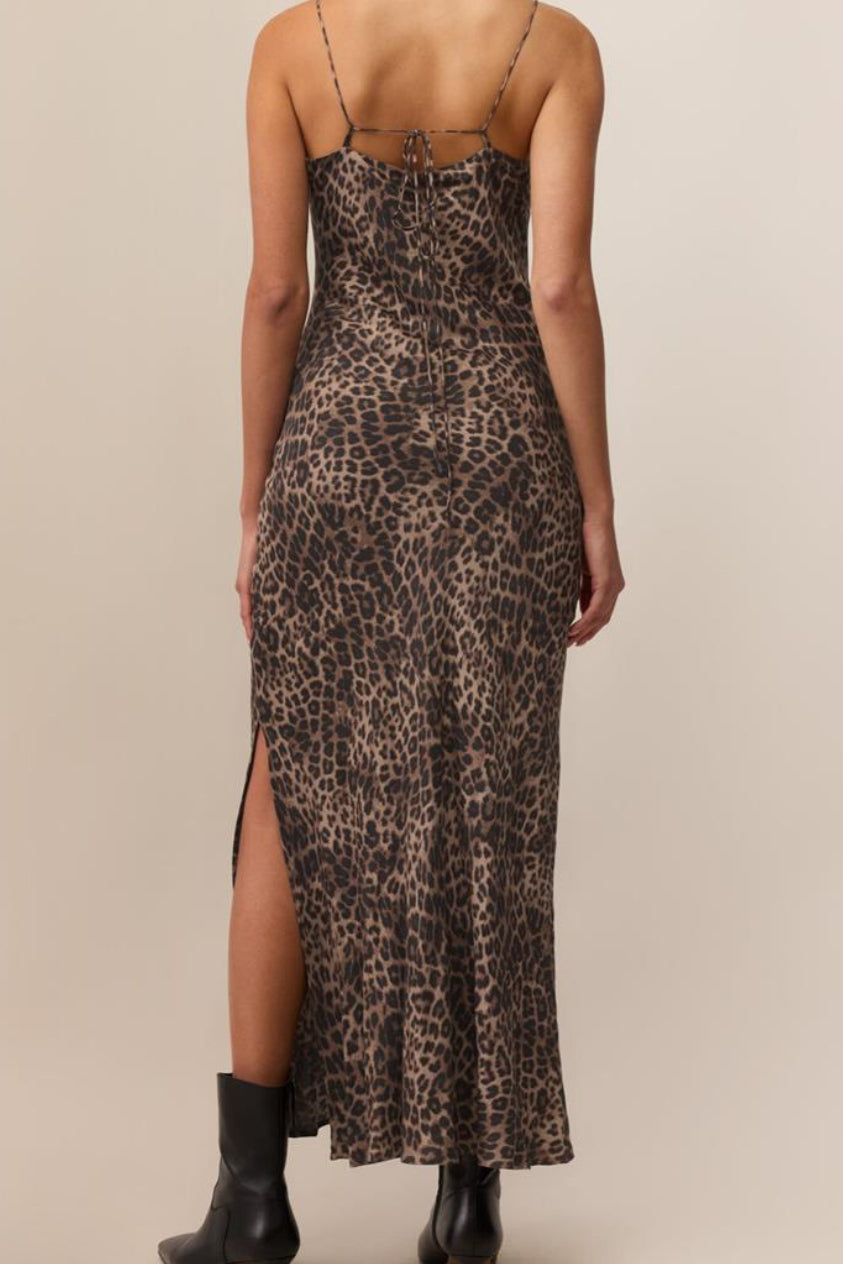 Cielo Leopard Midi Dress | Desert Tan