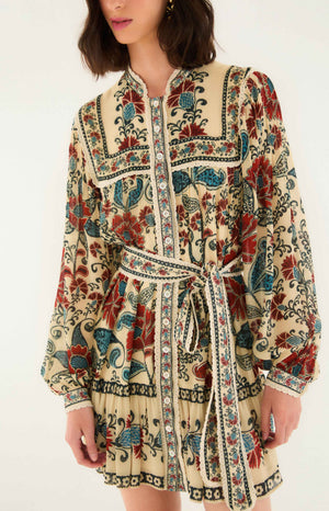 Francesca Sand Long Sleeve Mini Dress | Sand