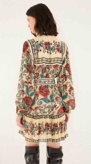 Francesca Sand Long Sleeve Mini Dress | Sand