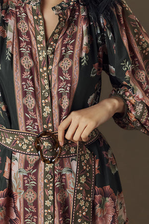 Flowering Garden Tree Green Mini Dress