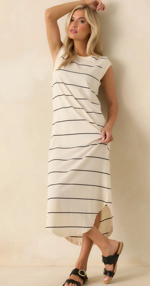 Calabasas Striped Midi Dress | Crystal