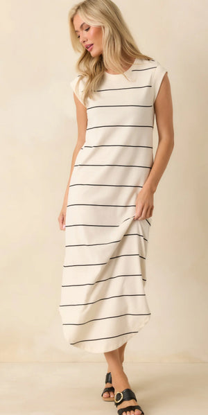 Calabasas Striped Midi Dress | Crystal