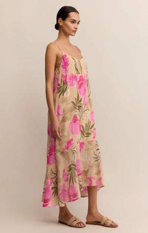 Benson Ula Tropical Midi Dress | Desert Tan