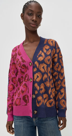 Mixed Ikat Leopard Cardigan