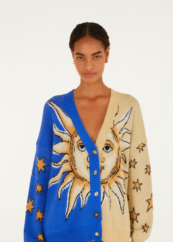 Mystical Sun Knit Cardigan | Mystical Blue - Three Sisters Boutique