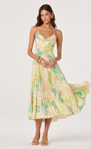 Blythe Dress | Green Peach Tropical