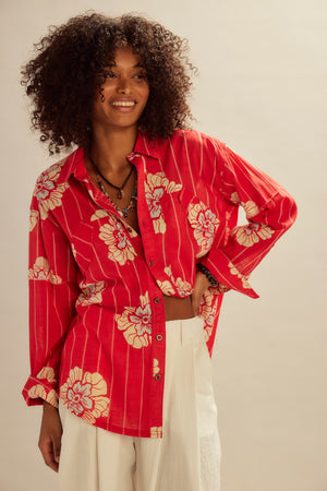 Hidden Flower Camo Shirt | Cherry Combo
