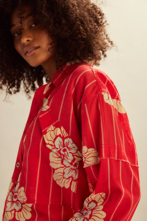 Hidden Flower Camo Shirt | Cherry Combo