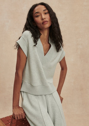 Gracee V Neck Tank | Mint Green Marl