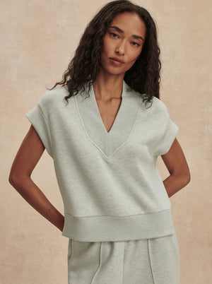 Gracee V Neck Tank | Mint Green Marl