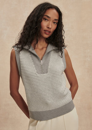 Peterson Half Zip Knit | Grey Melange