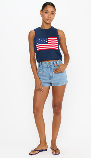 Milo Tank | Navy Flag Knit