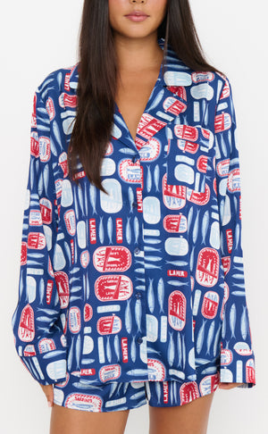 Beauty PJ Set | Navy Salty Sardines Silky