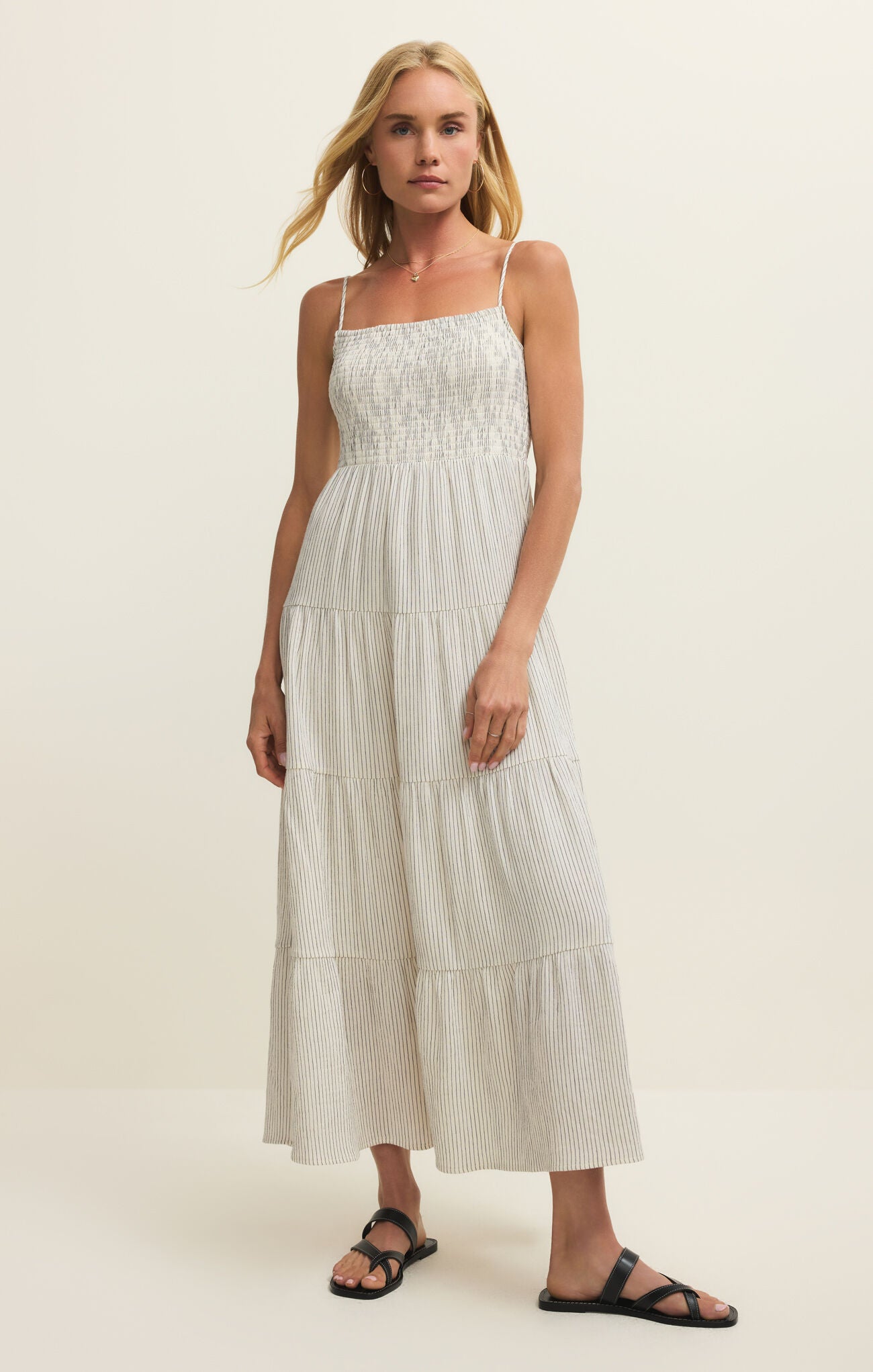 Balos Striped Maxi Dress Striped Natural / M