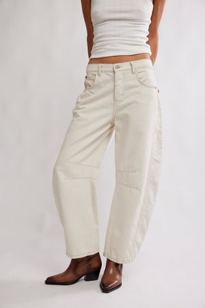 Good Luck Mid Rise Barrel Jeans | Milk