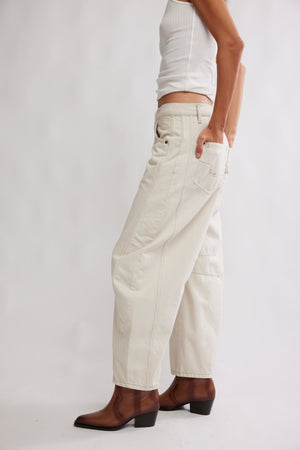 Good Luck Mid Rise Barrel Jeans | Milk