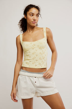 Full Bloom Eyelet Cami | Banana Cream