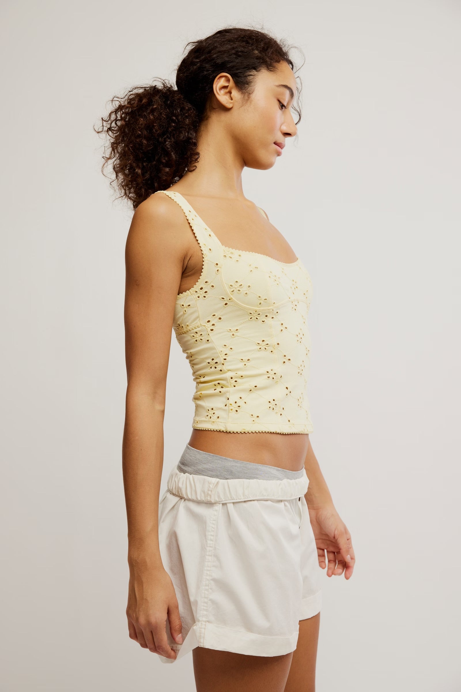 Full Bloom Eyelet Cami | Banana Cream