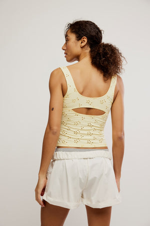 Full Bloom Eyelet Cami | Banana Cream