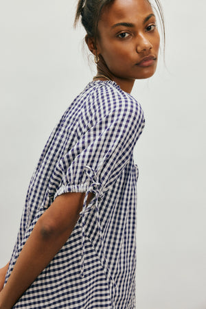 Farley Gingham Tunic | Navy Combo