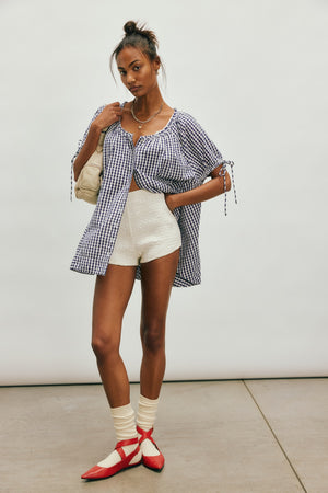 Farley Gingham Tunic | Navy Combo