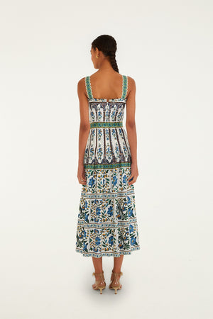 Maneola Off-White sleveless Belt Maxi Dress | Manoela Off-White