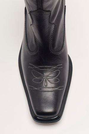 Wandering Western Boot | Black Leather