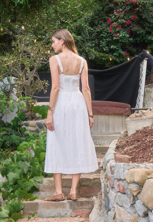 Sleeveless Corset Midi | Off-white