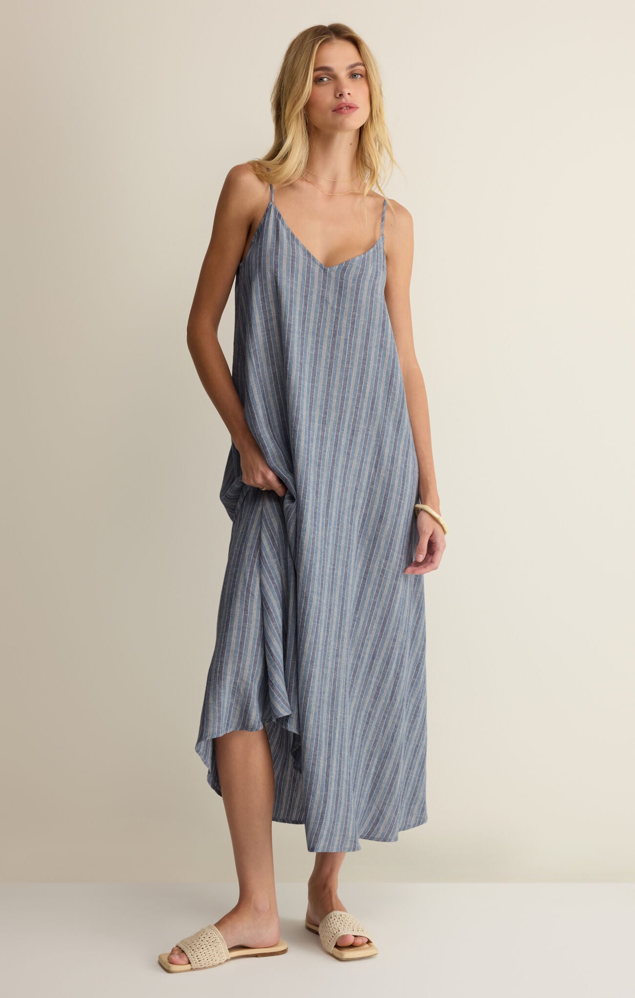 Sandcomber Striped Midi Dress | Indigo