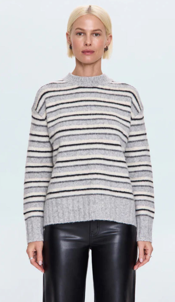 Hannah Oversized Stripe | Grey White