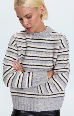 Hannah Oversized Stripe | Grey White