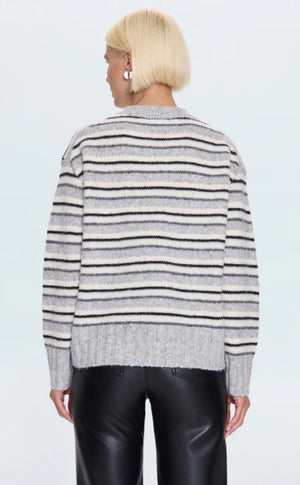 Hannah Oversized Stripe | Grey White