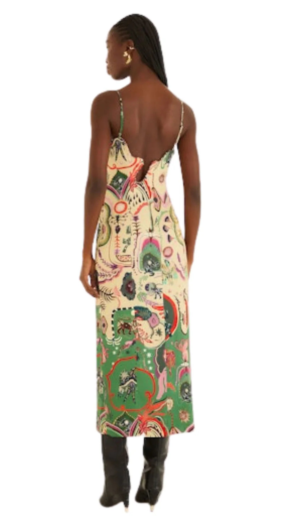 Artsy Surreal | Land Beige Sleeveless Midi Dress