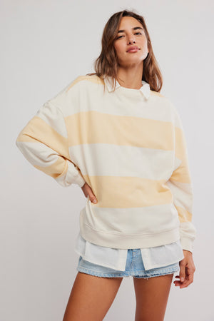 Classic Stripe Crew Wide | Apricot Combo