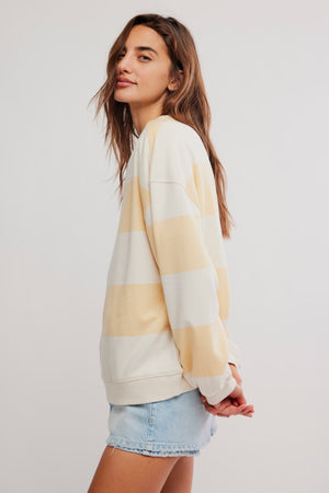 Classic Stripe Crew Wide | Apricot Combo
