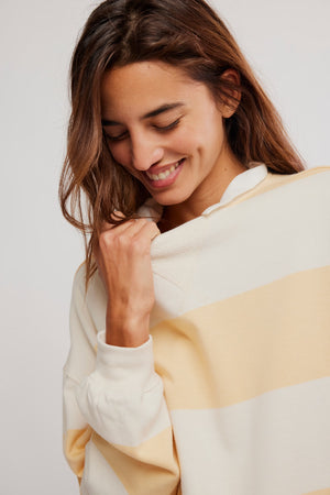 Classic Stripe Crew Wide | Apricot Combo