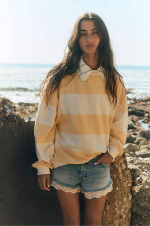 Classic Stripe Crew Wide | Apricot Combo