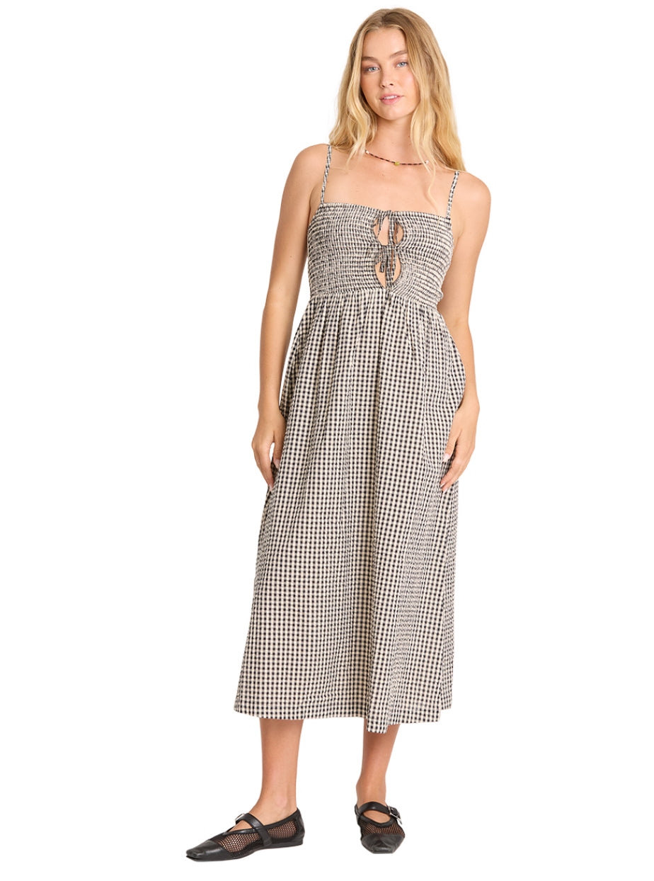 Beach Check Midi Dress | Black & White