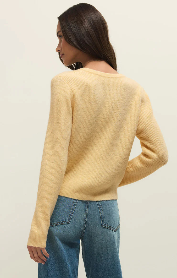 Medina Rib Cardigan | Custard