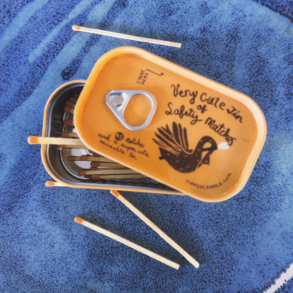 Very Cute Tin of Safety Matches | Orange