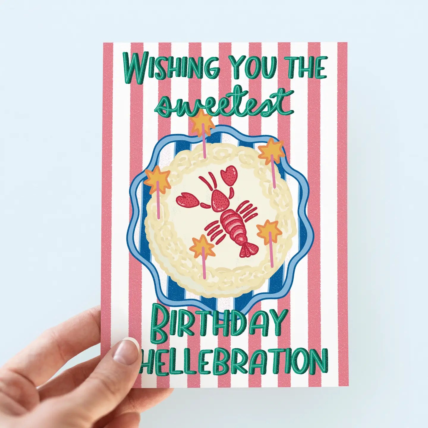 Sweetest Birthday Shellebration Lobster Cake Greeting Card