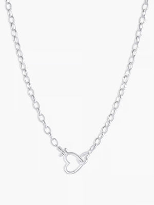 Parker Heart Necklace | Silver