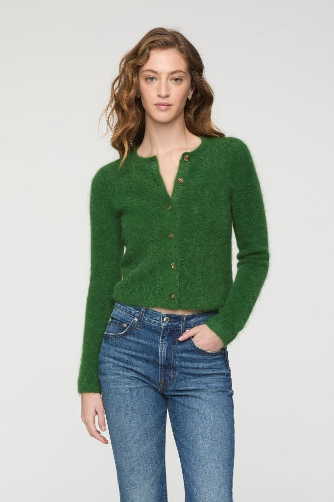 Yara Alpaca Blend Shrunken Cardigan | Vivid Moss
